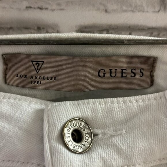 Guess white jeans mid crop size 25- womens - Picture 2 of 9